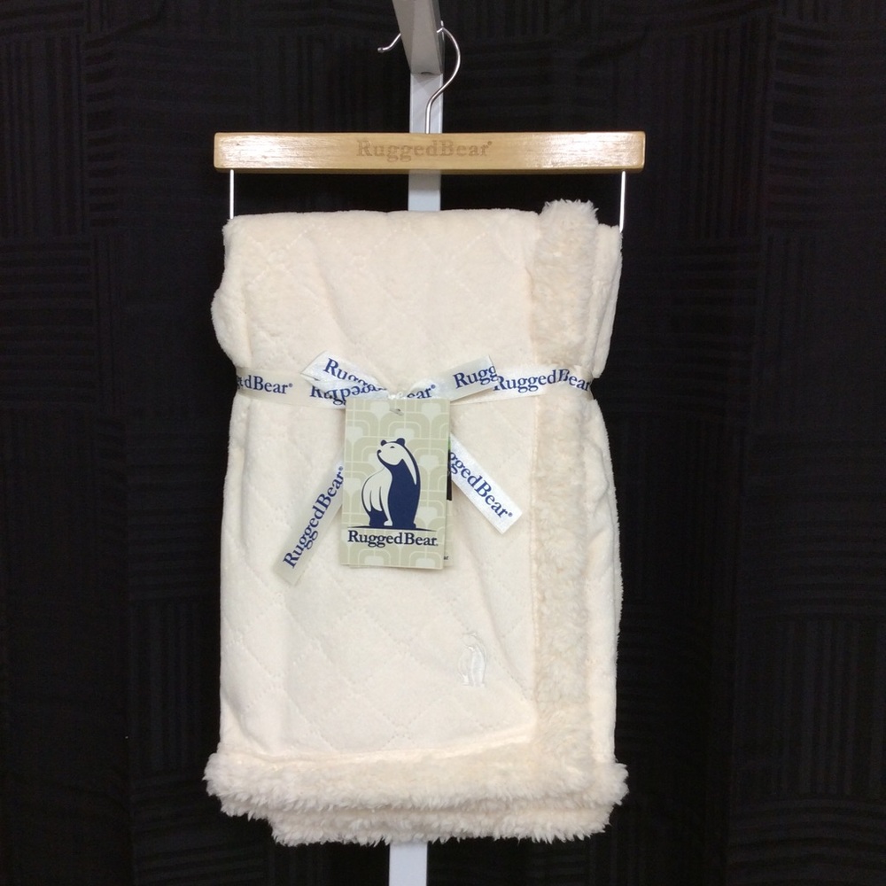 Rugged Bear 30X30 Cream Extra Soft Blanket